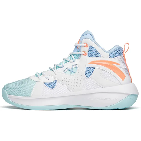 ANTA Wind Tunnel 2 Basketball Shoes Men Mid-Top ANTA White/Mint Blue/Dazzling Blue/Rock Orange