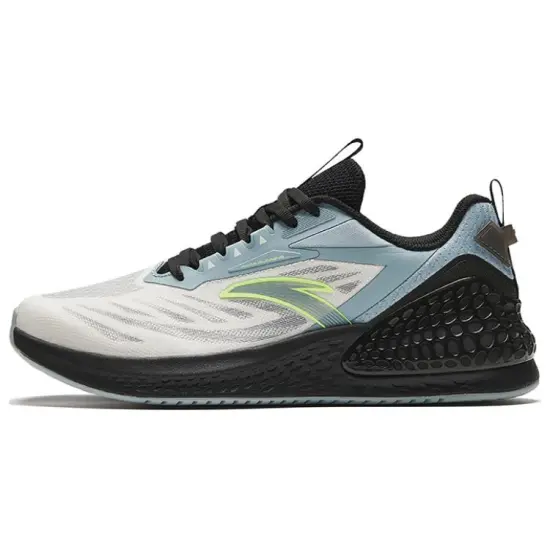 Anta C37+ Cushioned Slip Resistant Breathable Lightweight Low Top Running Shoes Men's Black White
