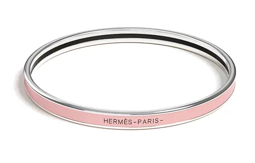 HERMES Enamel Bangles Women's Pink