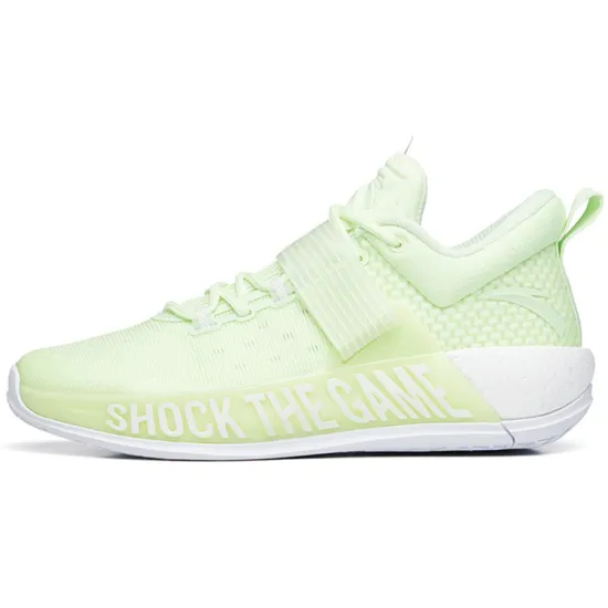 ANTA Hengsao4 Basketball Shoes Men Low-Top Fluorescent Night Green/ANTA White