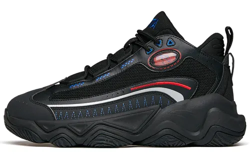 Anta Big Shark Slip Resistant Abrasion Resistant Mid top Chunky Sneakers Men's Black Blue Red