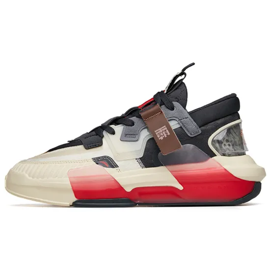 Anta Bastard 3.0 Durable Breathable Low Top Skateboard Shoes Yellow Gray