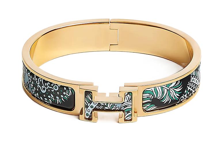 HERMES Clic H Printed Pattern Bangles Women's