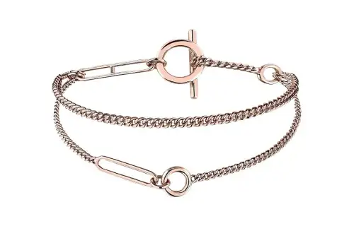 HERMES Echappee Bangles Women's Rose Gold