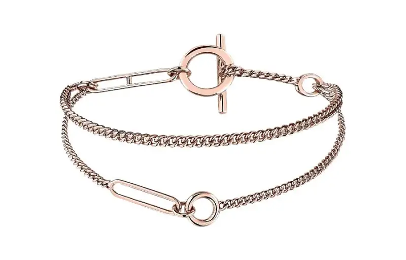 HERMES Echappee Bangles Women's Rose Gold