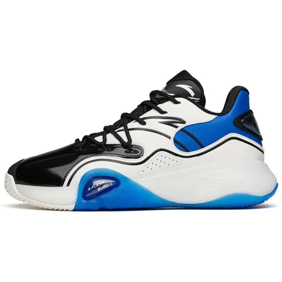 Anta A Flash Bubble 1.0 KT Wear Resistant Slip Resistant Low Top Performance Basketball Shoes Men's Black White Blue