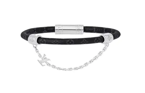 LOUIS VUITTON Canvas Metal Bangles Unisex Black