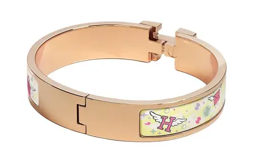 HERMES Clic H Bangles Unisex Gold