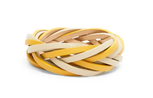 LOEWE Cow Leather Bangles Unisex Sunflower Yellow/beige