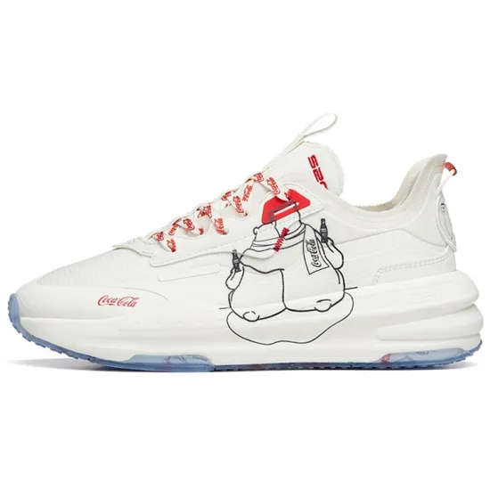Coca-cola X ANTA C37 Series Skateboard Shoes Women's Low-Top White/Red