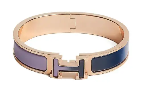 HERMES Clic H Bangles Women's Purple