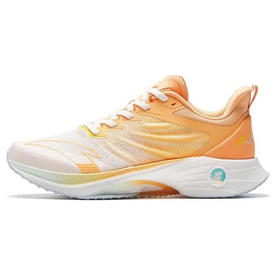 Anta MACH 3.0 Anti Slip Wear Resistant Low Top Running Shoes Women's White Orange