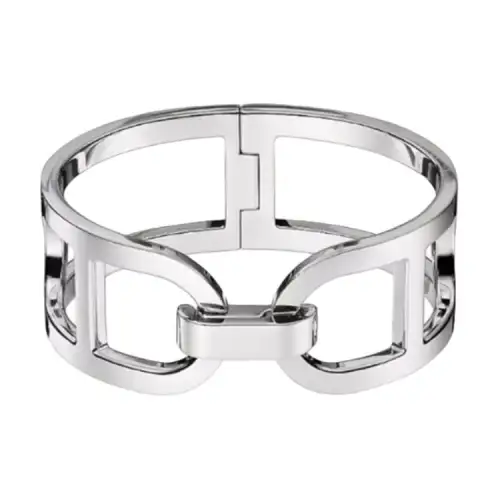 HERMES 925 Sterling Silver Bangles Women's Silver