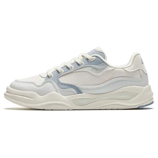 ANTA Tianxing Skateboard Shoes Women's Low-Top Ivory White/Dusty Blue/Pure White
