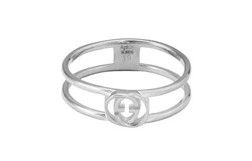 GUCCI Interlocking 925 Sterling Silver Rings Unisex Silver