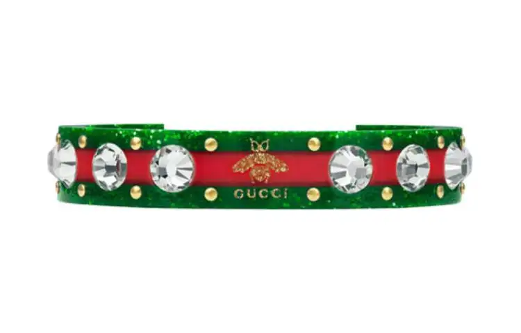 GUCCI Enamel Resin Bangles Unisex Green/Red