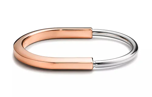 TIFFANY & CO. 18K Rose Gold 18K White Gold Bangles Unisex Silver