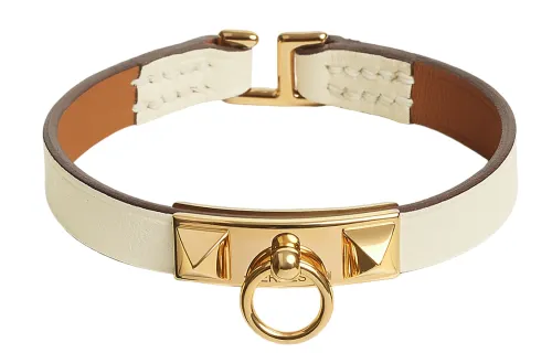HERMES Calfskin Bangles Women's White