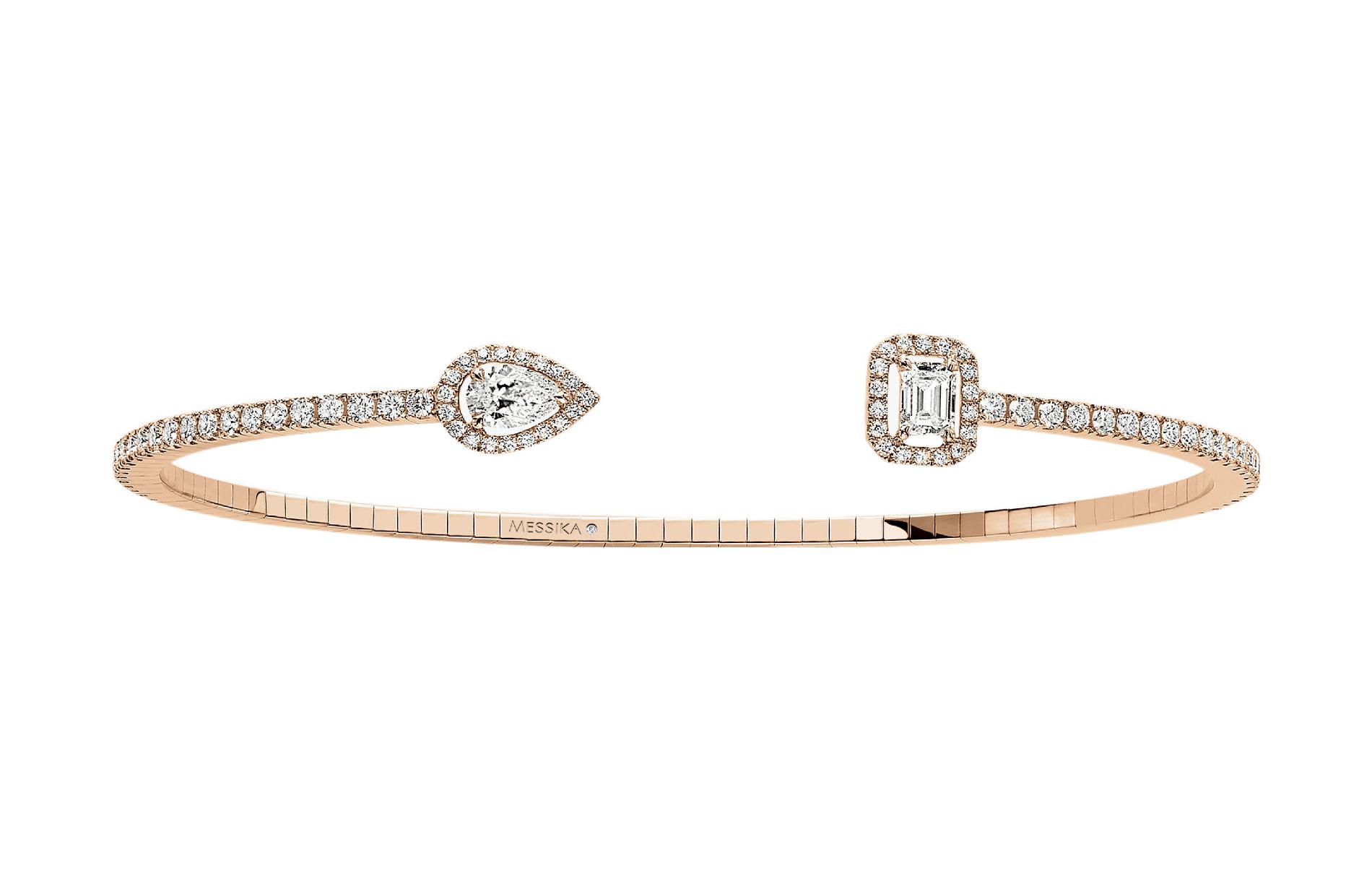 MESSIKA Messika MY TWIN SKINNY open rose gold diamond bracelet for women