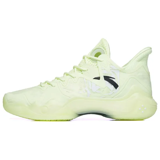 ANTA Shock Wave 4 Basketball Shoes Men Low-Top Neon Green