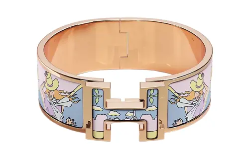 HERMES Clic H Bangles Women's Rose Gold