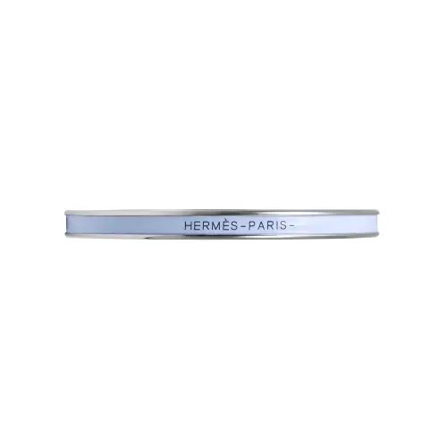 HERMES Uni Plated Rake Bangles Unisex Blue