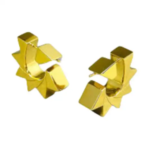 Bottega Veneta 925 Sterling Silver Earrings Women's Gold