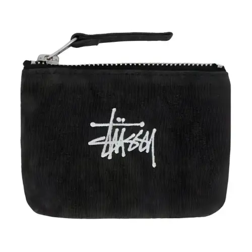 Stussy Cotton Canvas Bag Coin Wallet Purse Unisex Black