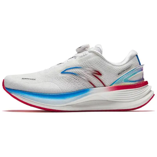 ANTA Running Shoes Men Low-Top Pure White/Table Blue/Classic Red