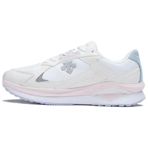 DESCENTE Slip Resistant Abrasion Resistant Low top Casual Running Shoes Unisex White Pink