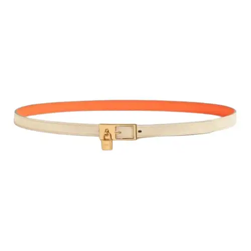 HERMES Brand Logo Calfskin Leather Belts Women's Multicolor Width 1.5cm