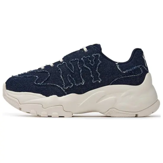 MLB Big Ball Chunky Anti Slip Wear Resistant Low Top Chunky Sneakers Unisex Navy Blue