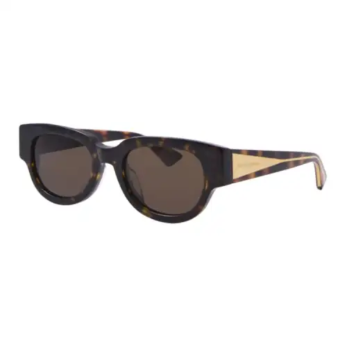 Bottega Veneta Brand Logo Plastic Irregular Shape Sunglasses Women's Brown
