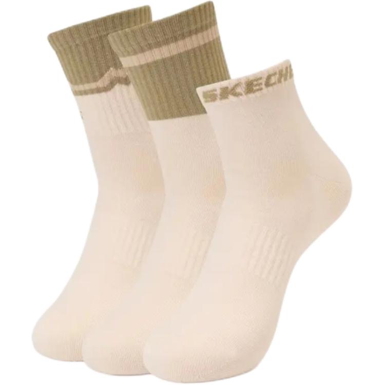 Skechers Crew Socks Unisex 3 Pack Beige