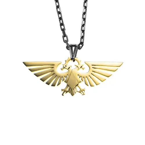 STARFORGED Imperial Sky Eagle Titanium Steel Gold Plated Necklace Star Cast Warhammer 40K Pendant IP Peripheral