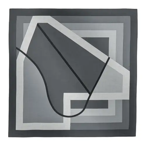 HERMES Cashmere Knit Scarves Unisex Gray
