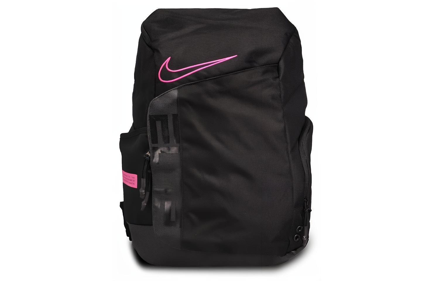 Nike Athleisure Polyester Elite Backpack Regular Unisex Black Pink