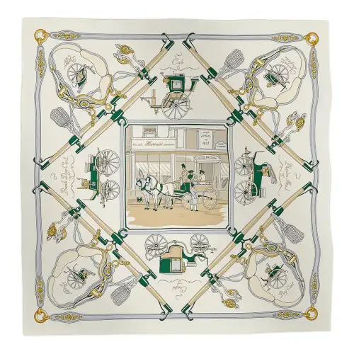 HERMES Horseback Thigh Scarves Women's White