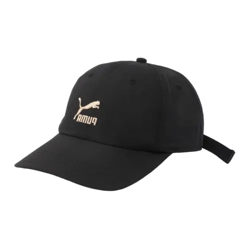PUMA Solid Color Polyester Baseball Caps Unisex Black