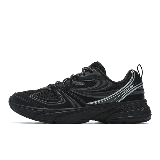 FILA INTERUN Cushioning Anti Slip Wear Resistant Breathability Low Top Casual Shoes Women's Shadow Black Gray