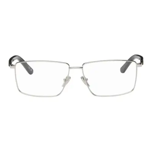 Balenciaga Metal Acetate Irregular Shape Eyeglass Frames Men's Silver