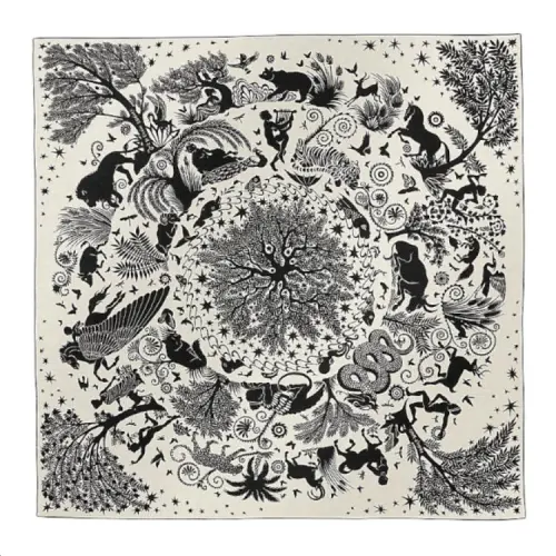 HERMES Cashmere Scarves Women's Black