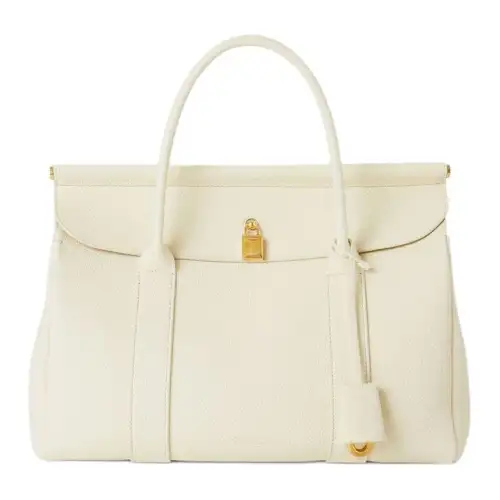 Loro Piana Cow Leather One Shoulder Handbag Women's Soft White