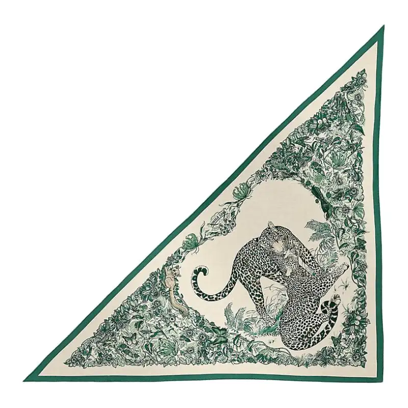 HERMES Cashmere, Silk Scarves Women's Green