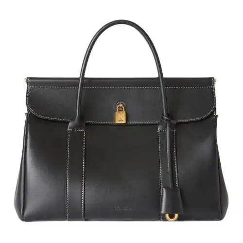 Loro Piana Cow Leather Handbag Regular Women's Black