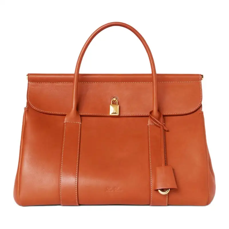 Loro Piana Cow Leather Handbag Regular Women's Five Spice Pumpkin