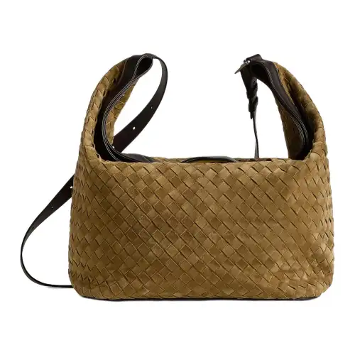 Bottega Veneta Suede Shoulder Bag, Crossbody Bag Large Women's Acorn Gummy
