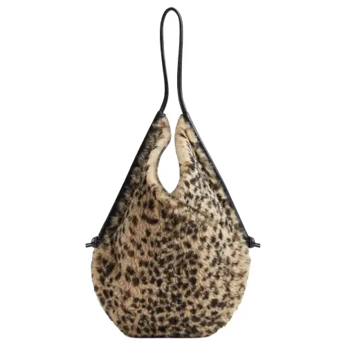 Bottega Veneta Shearling Handbag, Shoulder Bag Women's Black & Brown