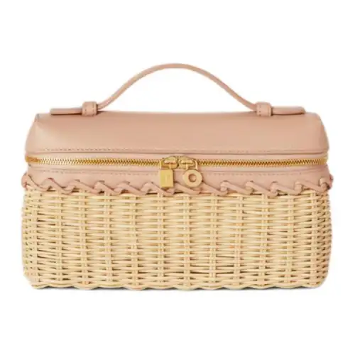 Loro Piana ExtraPocket Bamboo Fiber Spelled Calfskin Handbag Women's Malt & Feather Pink & Sun Gold