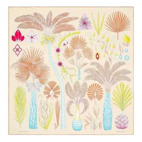 HERMES Patterned Print Silk Scarves Women's Multicolor